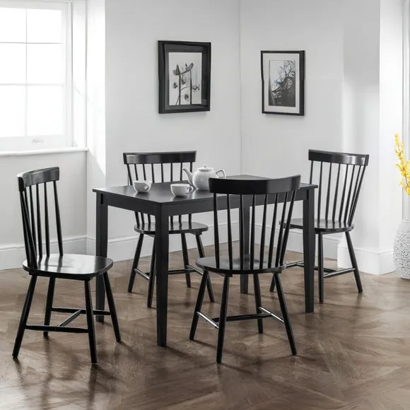 Hudson 4 Seater Rectangular Dining Table, Black 6