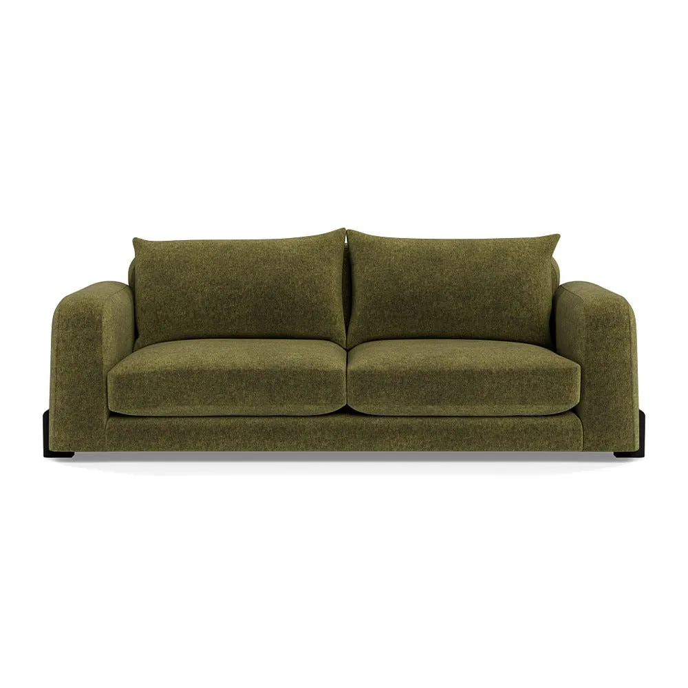 Heal's Nuvola 4 Seater Sofa Boucle Velvet Wilder Black Beech Feet 2