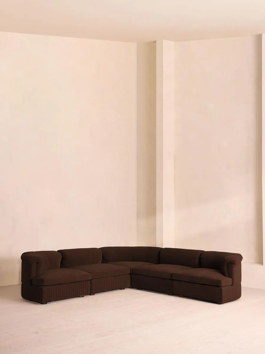 Oona Modular Sofa, Corner Sofa, Velvet, Chocolate