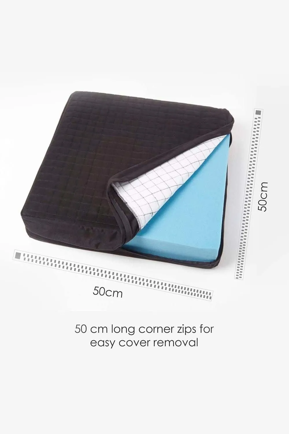 Homescapes Suede Orthopaedic Foam Armchair Booster Cushion in Black 6
