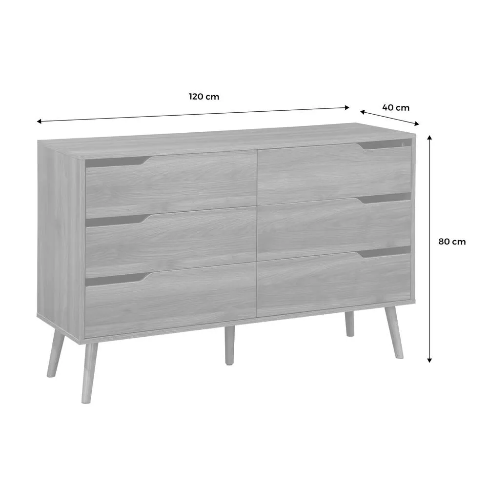 sweeek 6-drawer Chest With Wood Effect in Dark Brown 5