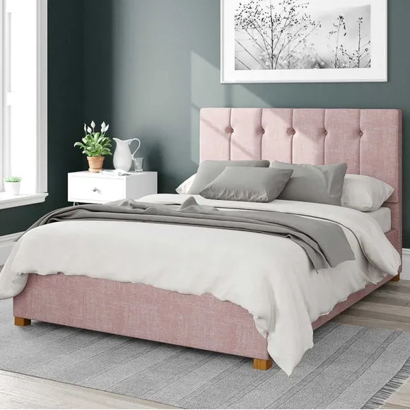 Hepburn Pure Pastel Cotton Ottoman Bed Frame