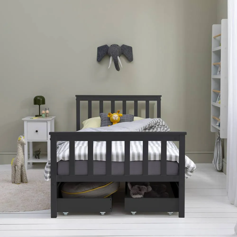 Nöa and Nani Otis Single 3ft Bed with 4 Pull-Out Storage Drawers in Anthracite in Grey 4