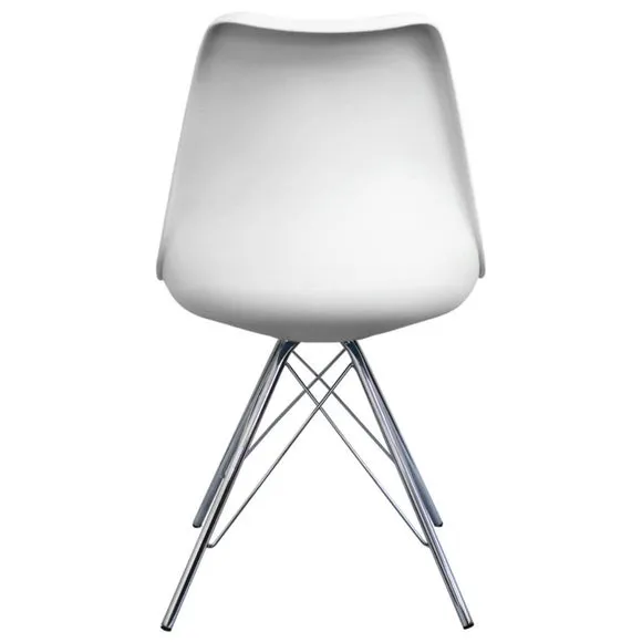 Fusion Living Soho White Plastic Dining Chair 6