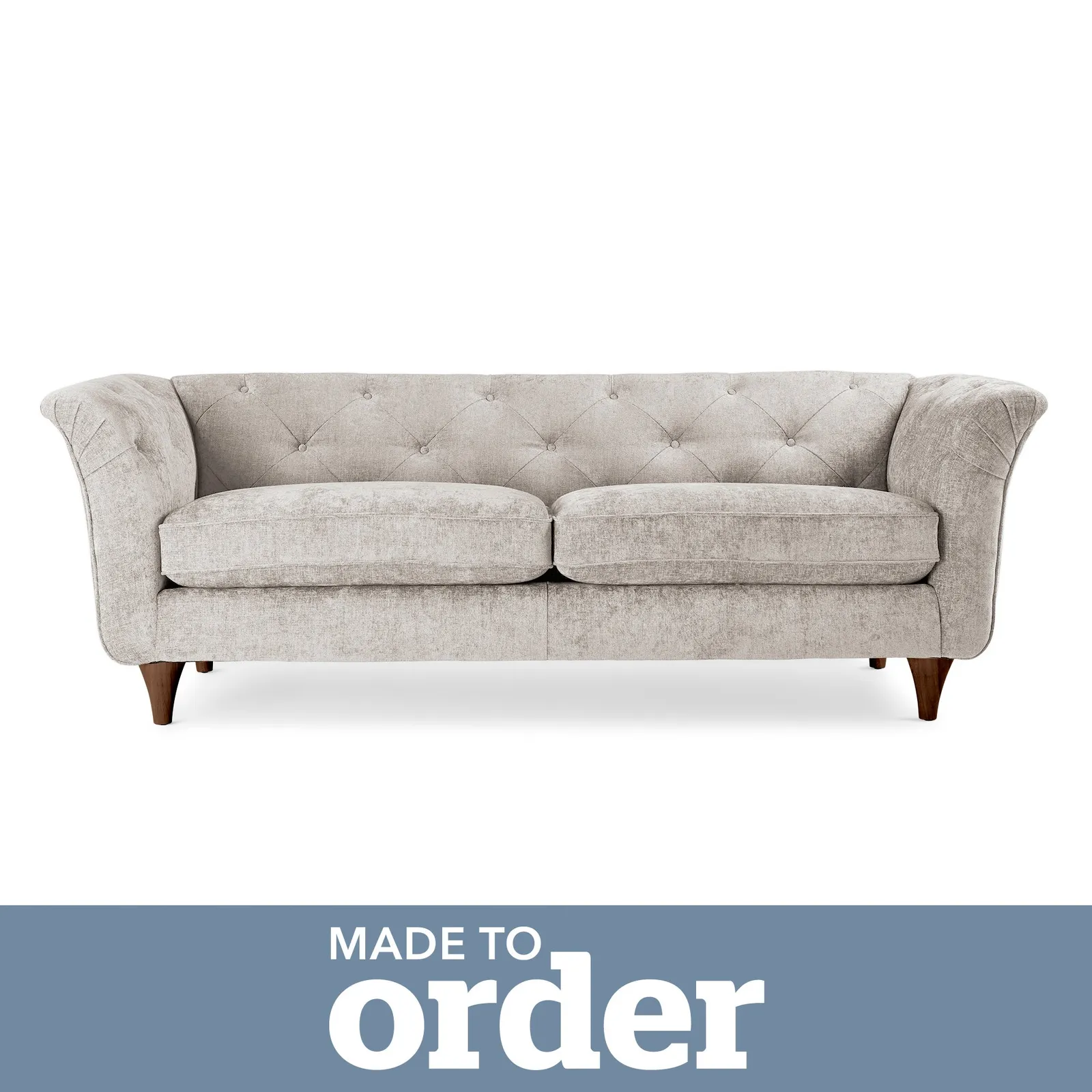 Jaipur 3 Seater Sofa Luxury Chenille Premium Chenille Sand