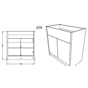 Wickes Hayman Dove Grey Traditional Freestanding Vanity Unit & Basin - 873 x 800mm 2