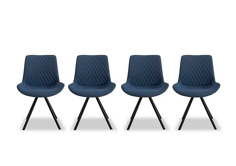 Ion Set of 4 Fabric Dining Chairs - Mineral Blue