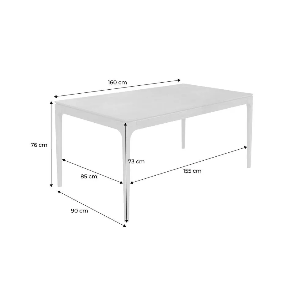 sweeek Rectangular dining table in hevea wood & ash veneer, seats 6 in Beige 5
