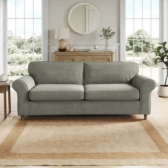 Flori Tonal Plush Chenille 4 Seater Sofa 1