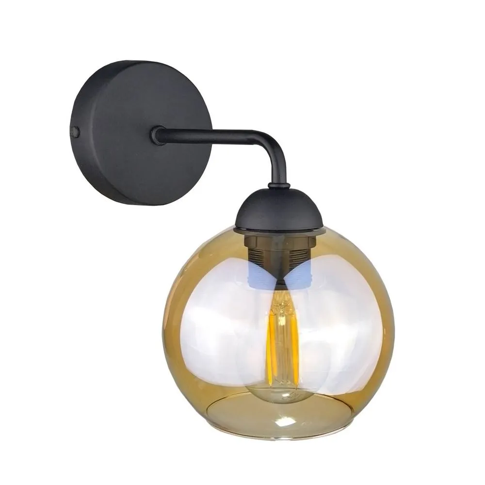 Netlighting Melle Dome Wall Lamp Black 23cm 1x E27