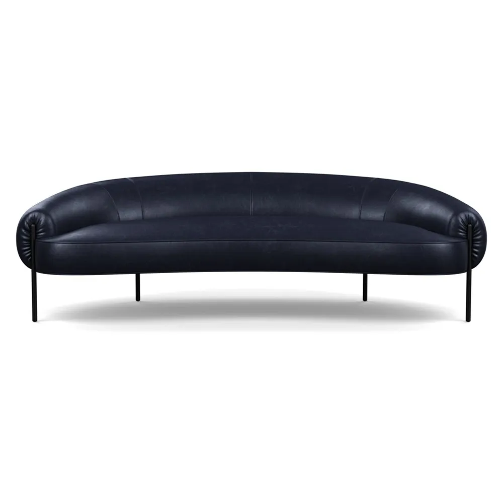 Heal's Isola 3 Seater Sofa Leather Stonewash 263 Black Feet 1