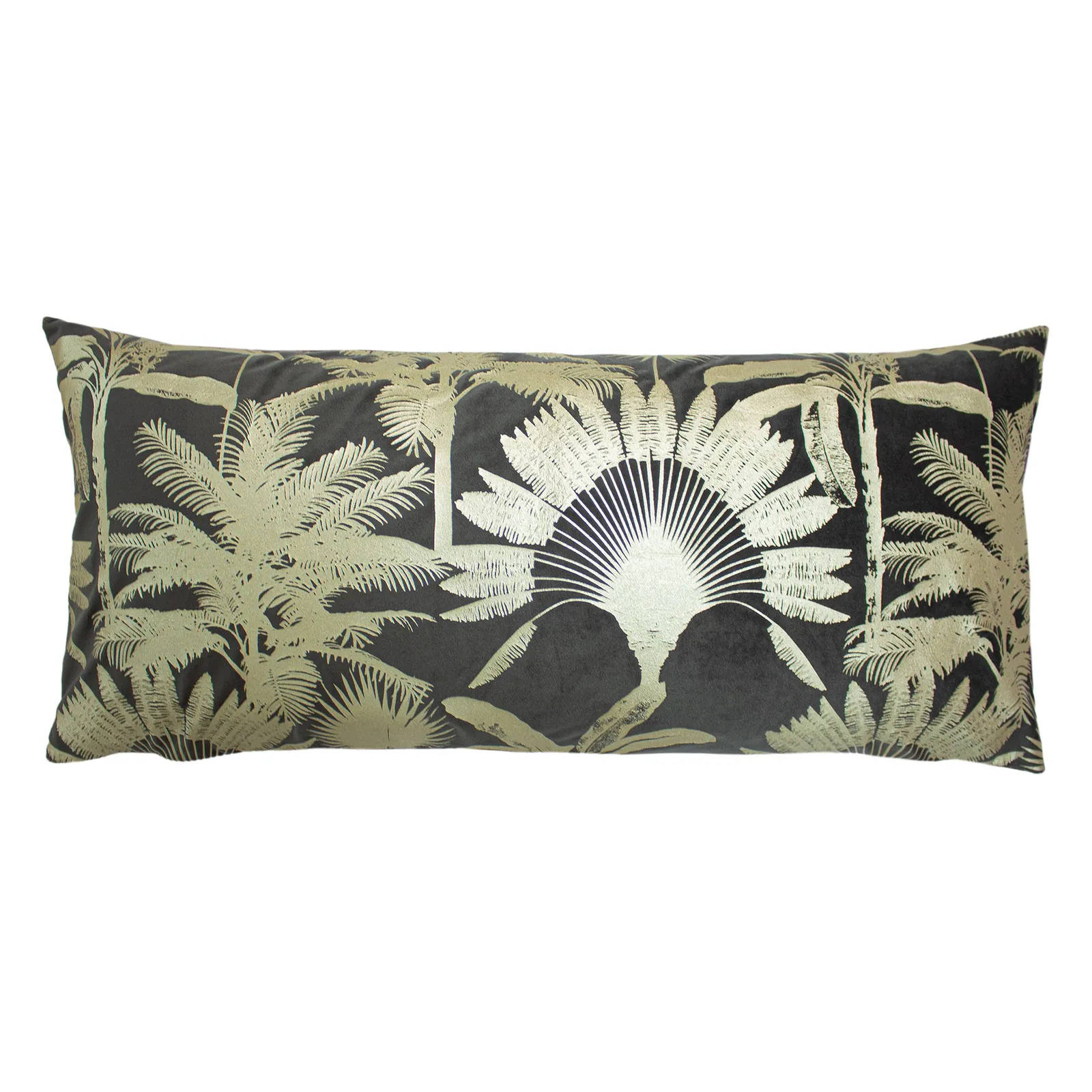 Paoletti Malaysian Palm Foil Printed Cushion in Brown