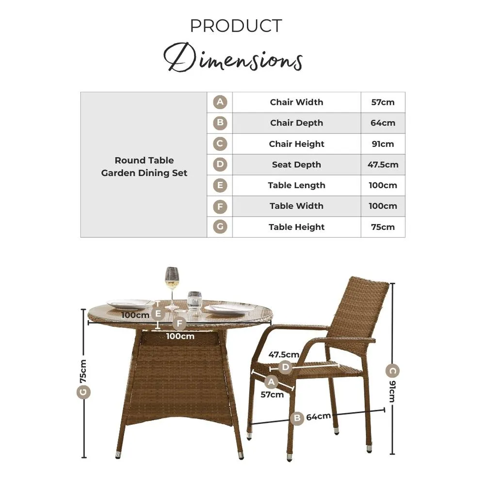 FurnitureboxUK Antigua Rattan 4 Seat Round Table Garden Dining Set in Grey 6