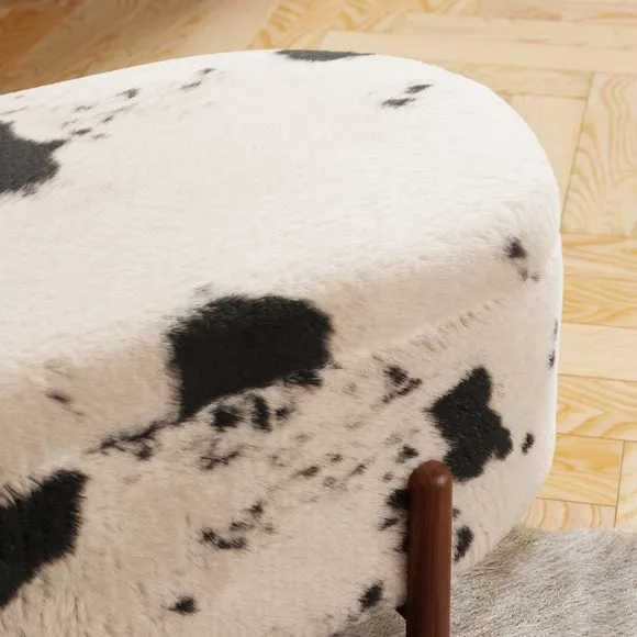 Marley Faux Cow Fur Storage Ottoman 3