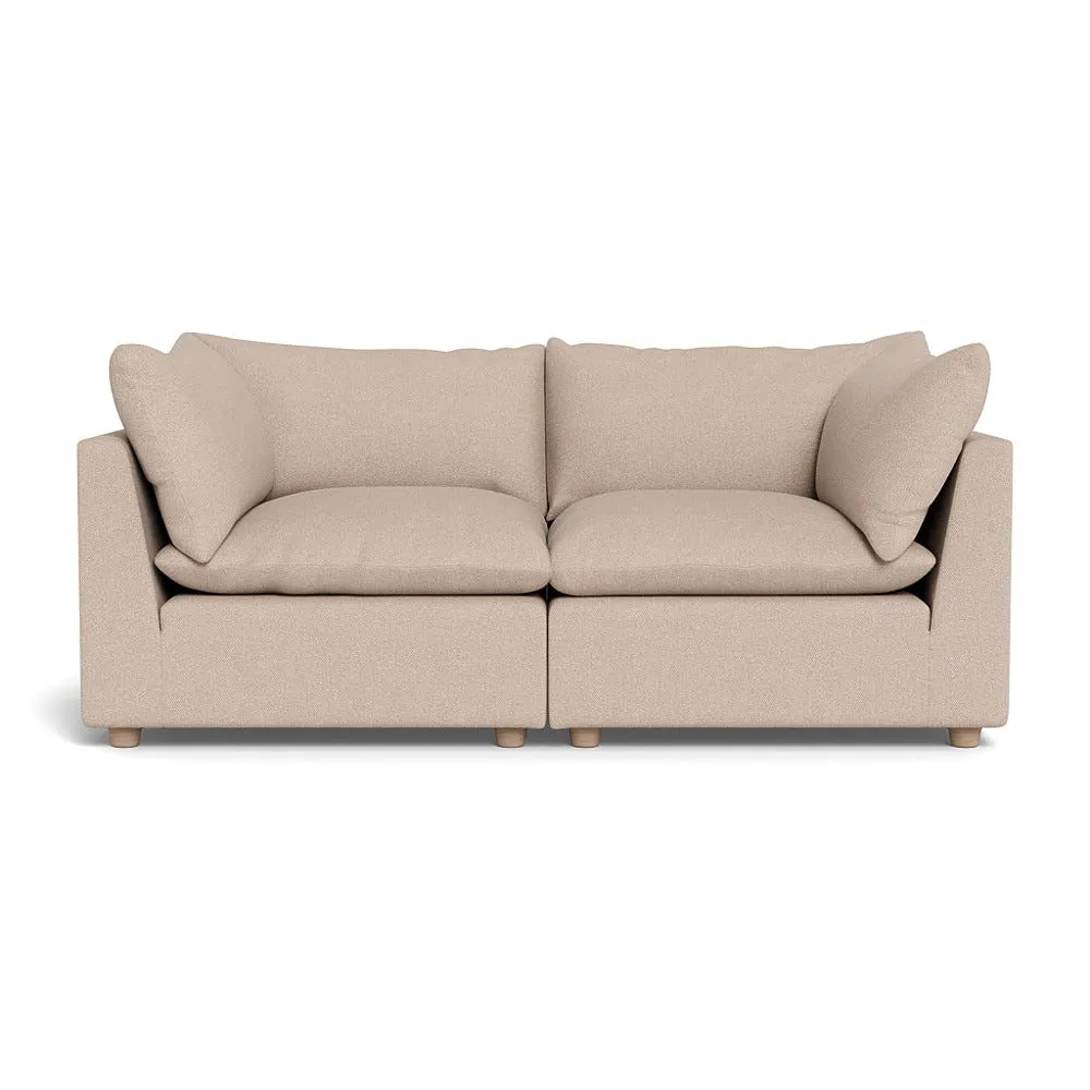Heal's Astrid 3 Seater Sofa Boucle Tweed Pearl Natural Beech Feet 1