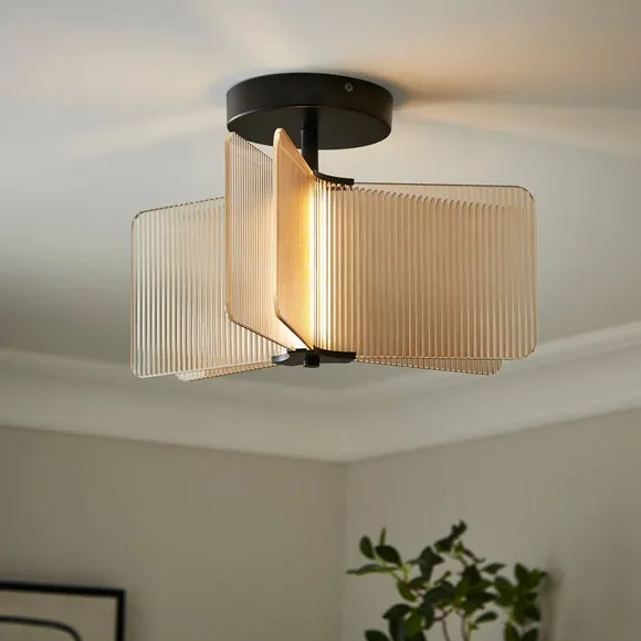 Milan Ribbed LED Ceiling Light