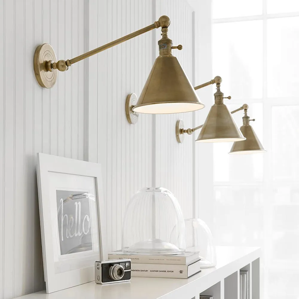 Visual Comfort Boston Functional Double Arm Library Wall Light Bronze 4
