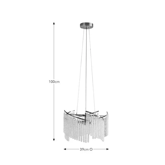 Spiralia 3 Light Glass Ceiling Light 6