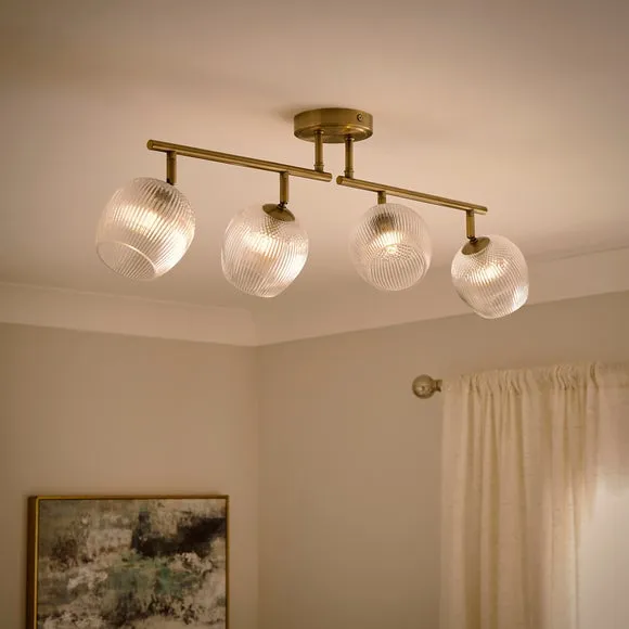 Cassia Ribbed 4 Light Adjustable Semi Flush Spotlight 2