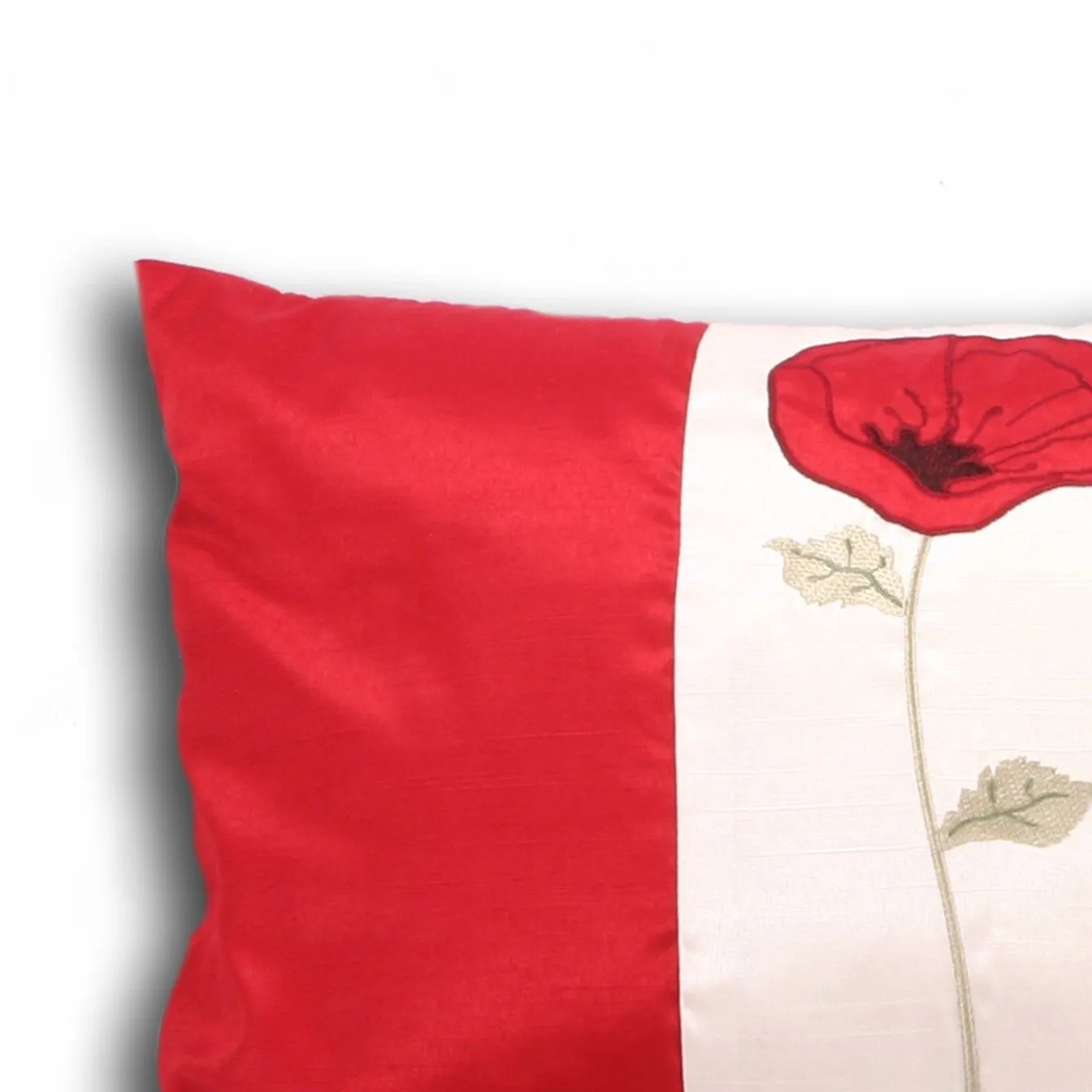 Paoletti Poppy Striped Rectangular Cushion in Red 2