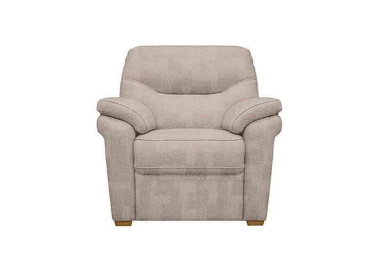 Seattle Fabric Armchair with Wooden Feet - Faro Mist