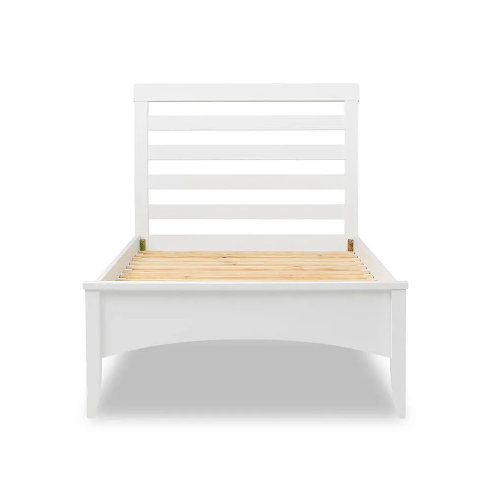 Statement Furniture Edward Hopper White Single Bed Frame 3ft with Slatted Headboard 4