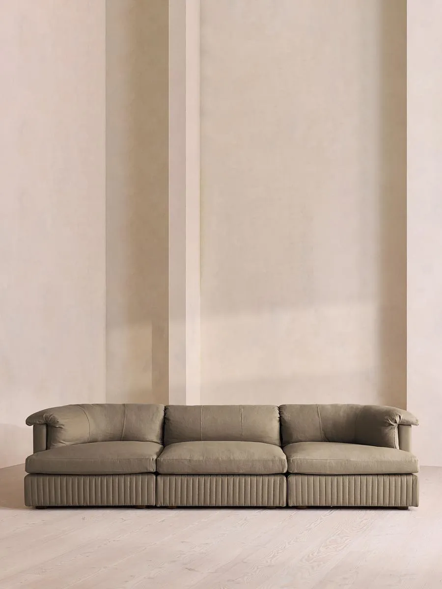 Oona Deep Sit Modular Sofa, Four Seater, Linen, Mushroom