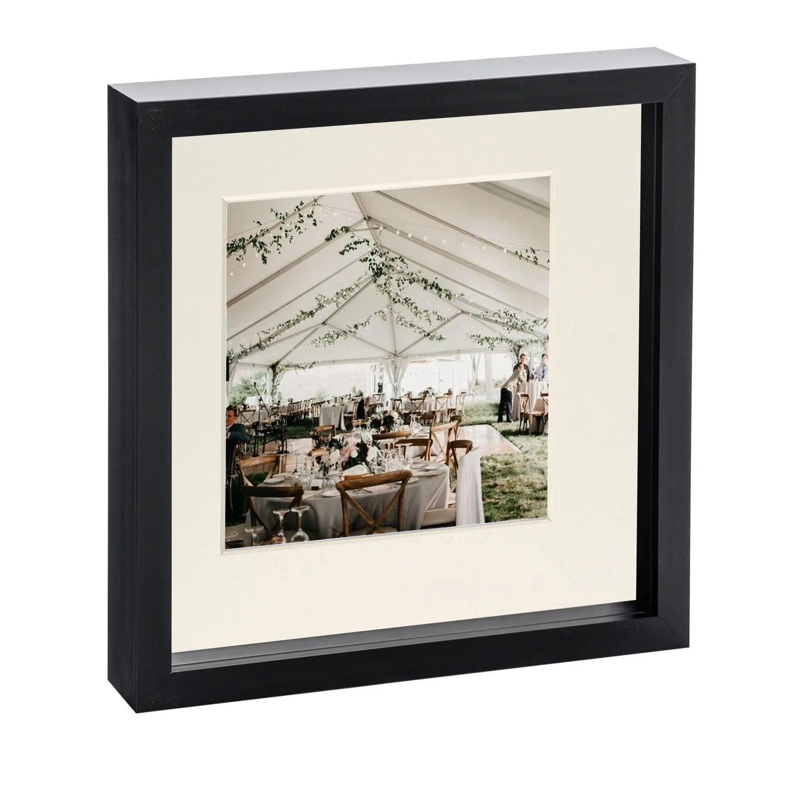 Nicola Spring 10x10" 3D Box Photo Frame 6x6" in Ivory