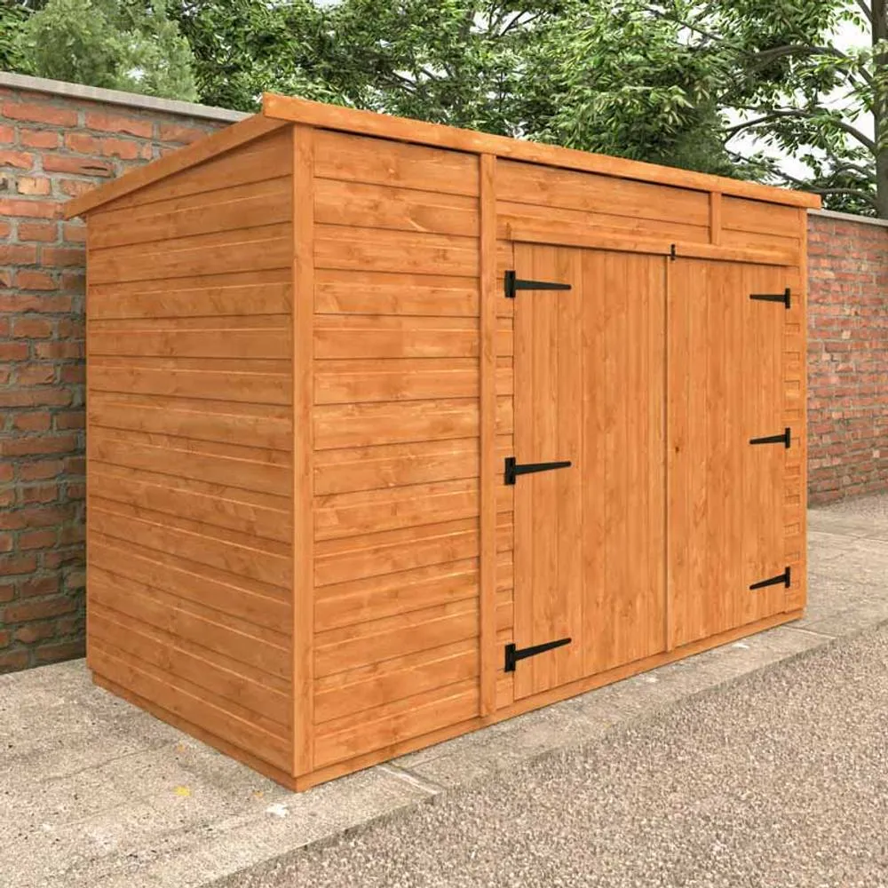 Buttercup Farm 8x4 Flex Pent Bike Store 12mm Flex - L243.8 x W115 x H179.1 cm in Burnt Orange 2