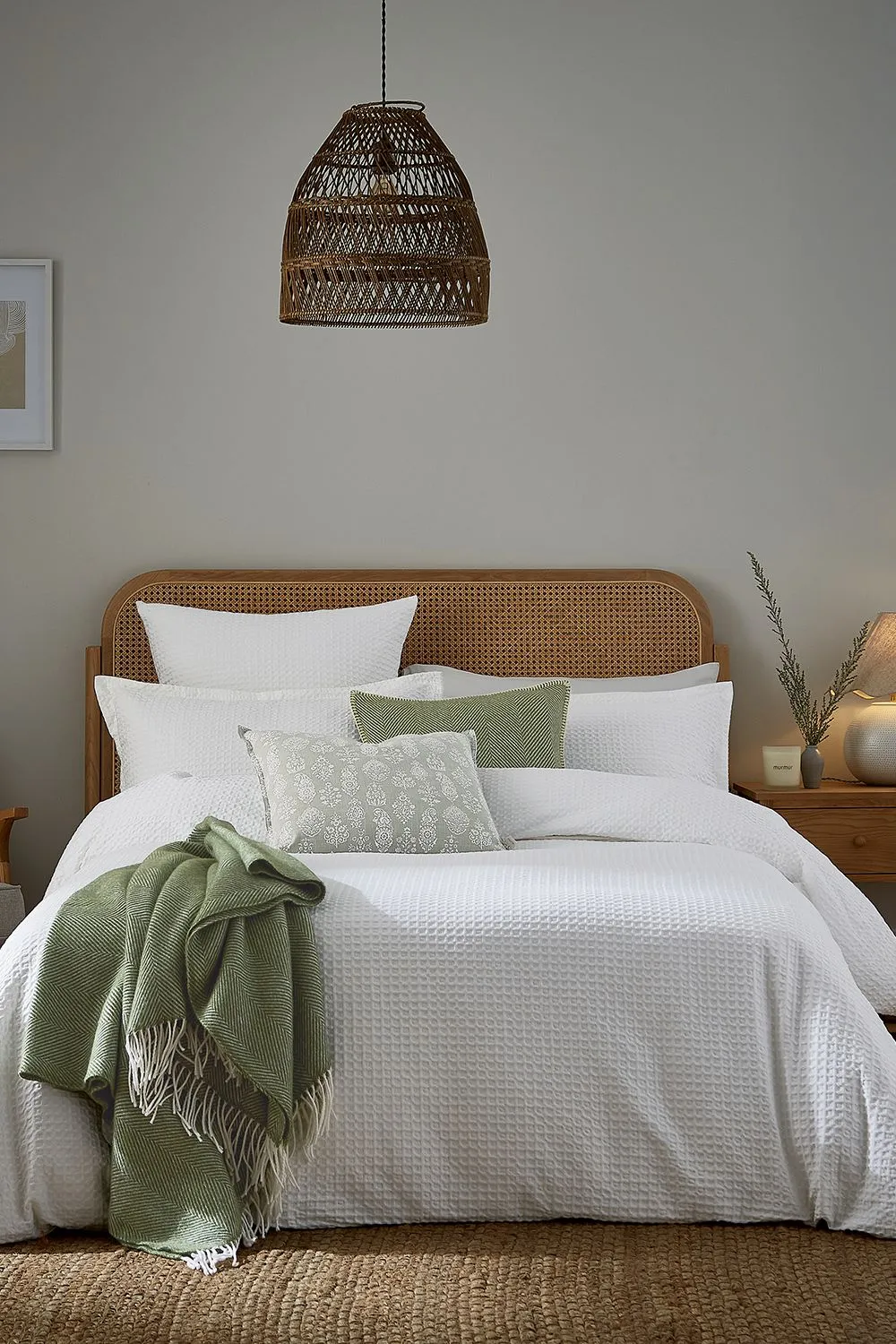 Murmur 'Lida' Cotton Duvet Cover Set in White 1
