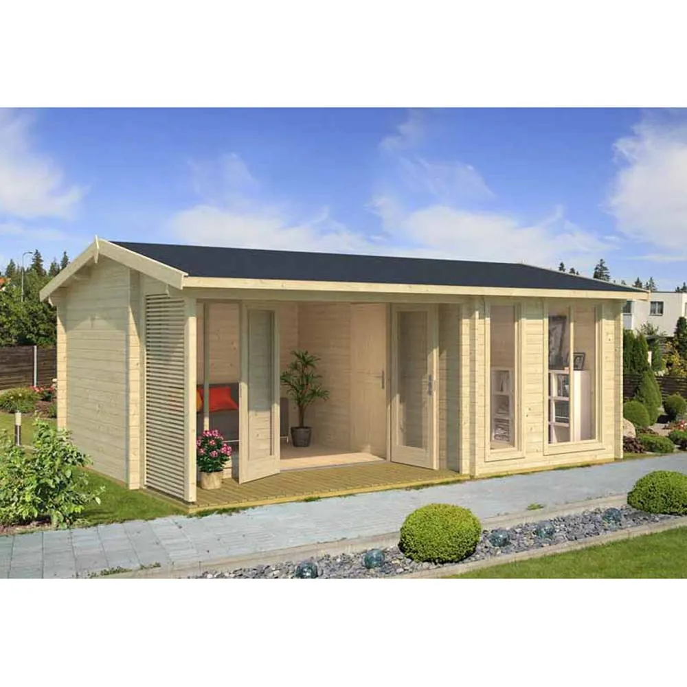 Lasita Maja Ltd Montrose 44-Log Cabin, Home Office - L615xW429.7xH250.8 cm in Light Tan 3