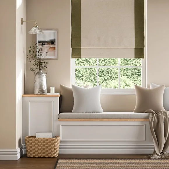 Luna Bordered Easy Chain Blackout Roman Blind 1