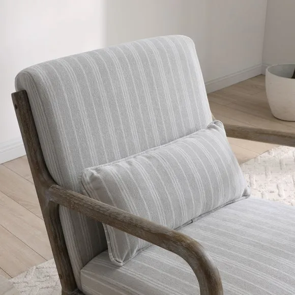 Khali Natural Striped Chenille Occasional Chair 4