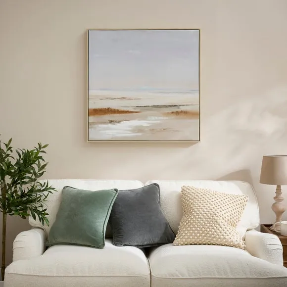 Serene Coastline Framed Canvas