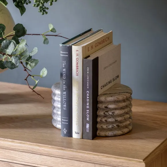 Cedar & Sage Set of 2 Ondo Marble Bookends