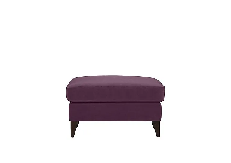 Romilly Fabric Footstool - Frosted Grape