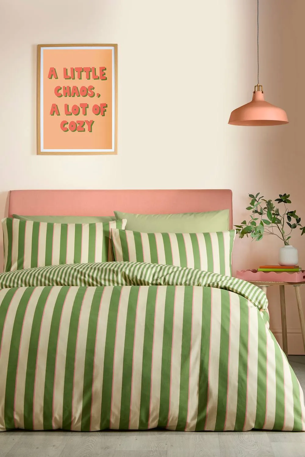 Fusion 'Bold Stripe' Easy Care Duvet Cover Set in Green