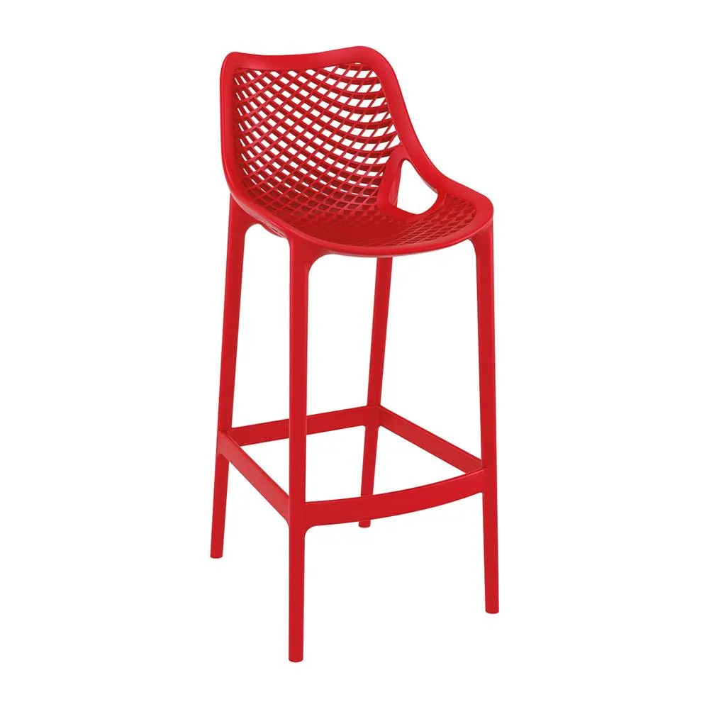 netfurniture Spyro Red Outdoor Bar Stool - Hard Wearing Polypropylene