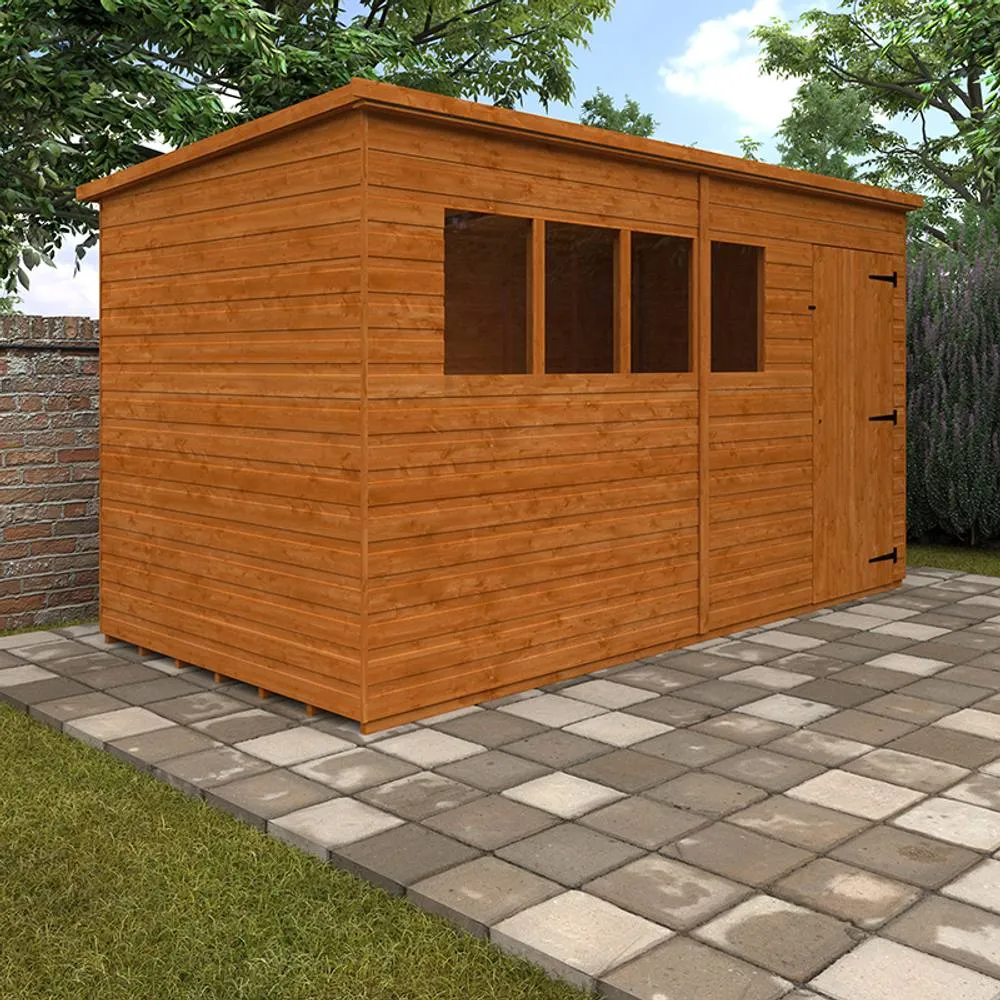 Buttercup Farm 12x6 Super Pent 12mm Shed - L355 x W175 x H204.1 cm in Burnt Orange 2