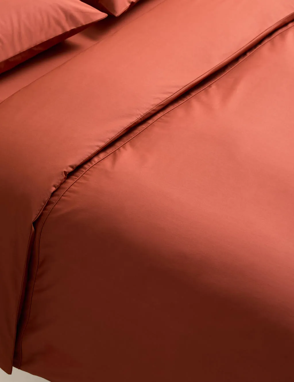 M&S Egyptian Cotton 230 Thread Count Crisp Duvet Cover Terracotta