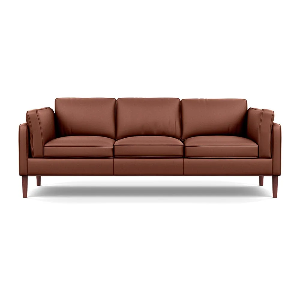 Heal's Sonno 4 Seater Leather Grain Brown 068 Walnut Feet 1