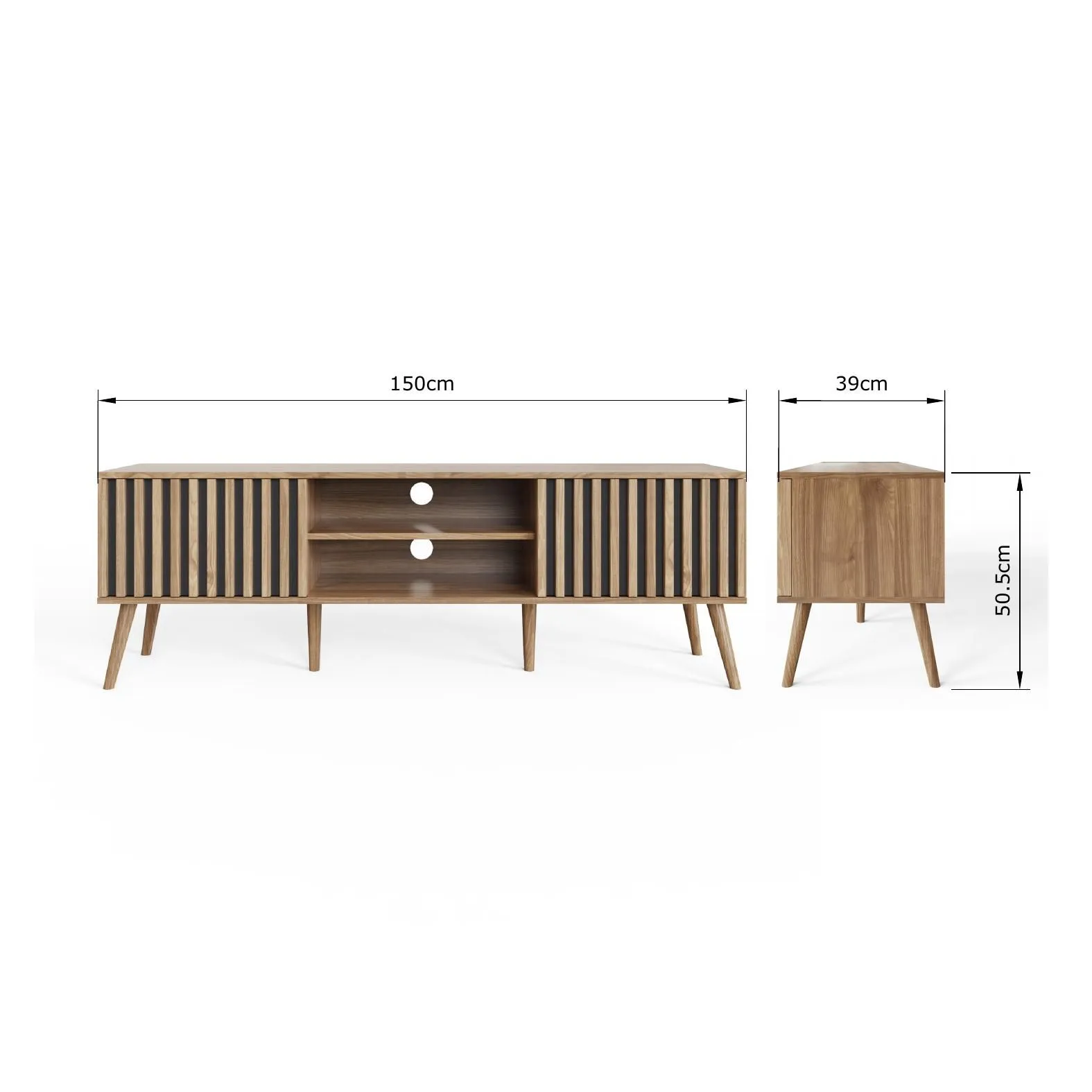 GFW Rowan TV Unit in Light Oak 6