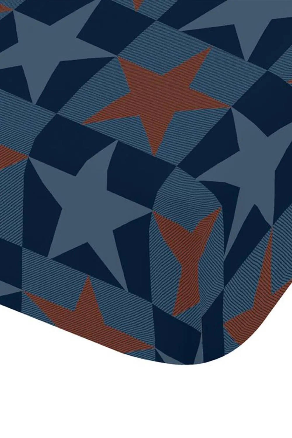 Catherine Lansfield 'Stars & Check' Fitted Sheet in Blue 3