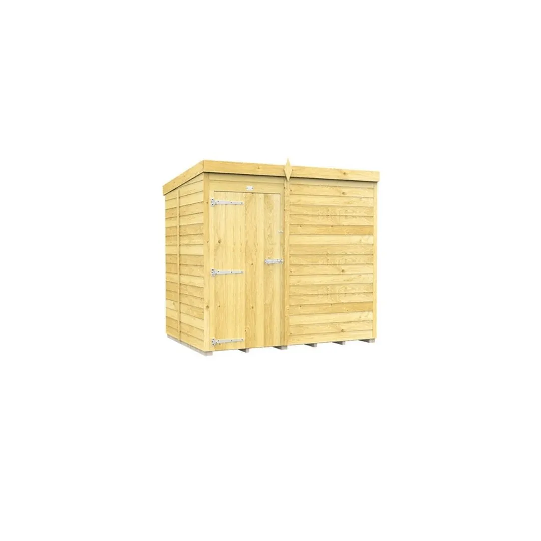 Buttercup Farm 7 x 5 Feet Pent Shed - Single Door W/O Windows - L147 x W214 x H201 cm in Brown