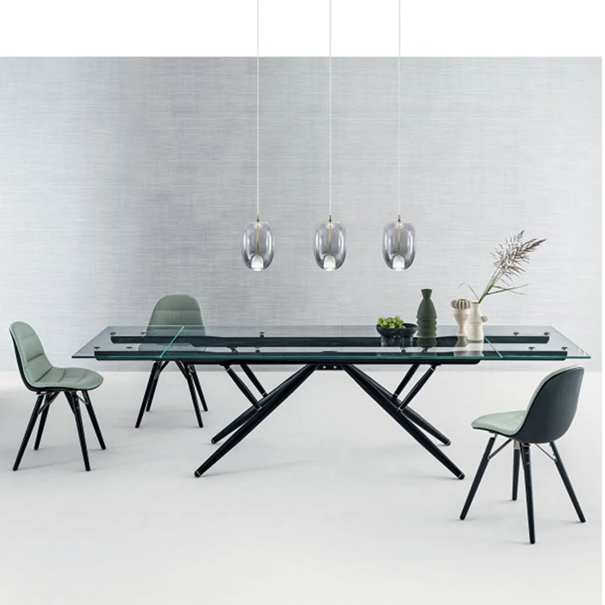 Bontempi Bridge Dining Table 200X106X75Cm, Black Glass | Barker & Stonehouse 3