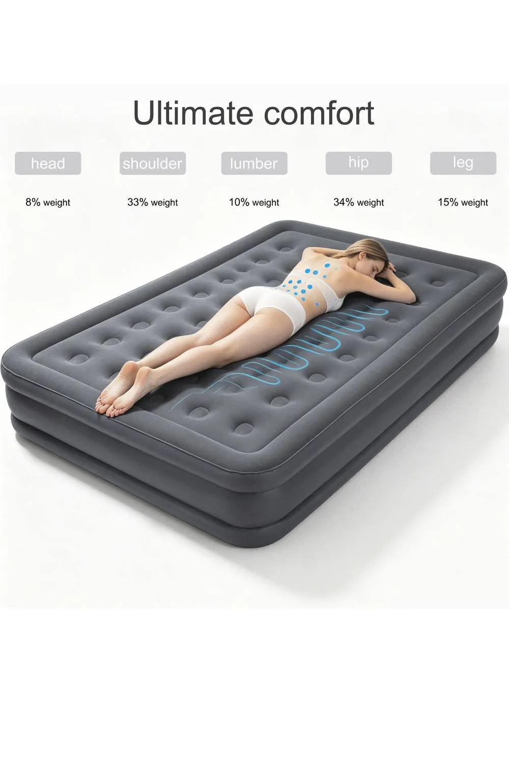 Ezysleep Deluxe Self Inflating Flocked Air Bed in Grey 4