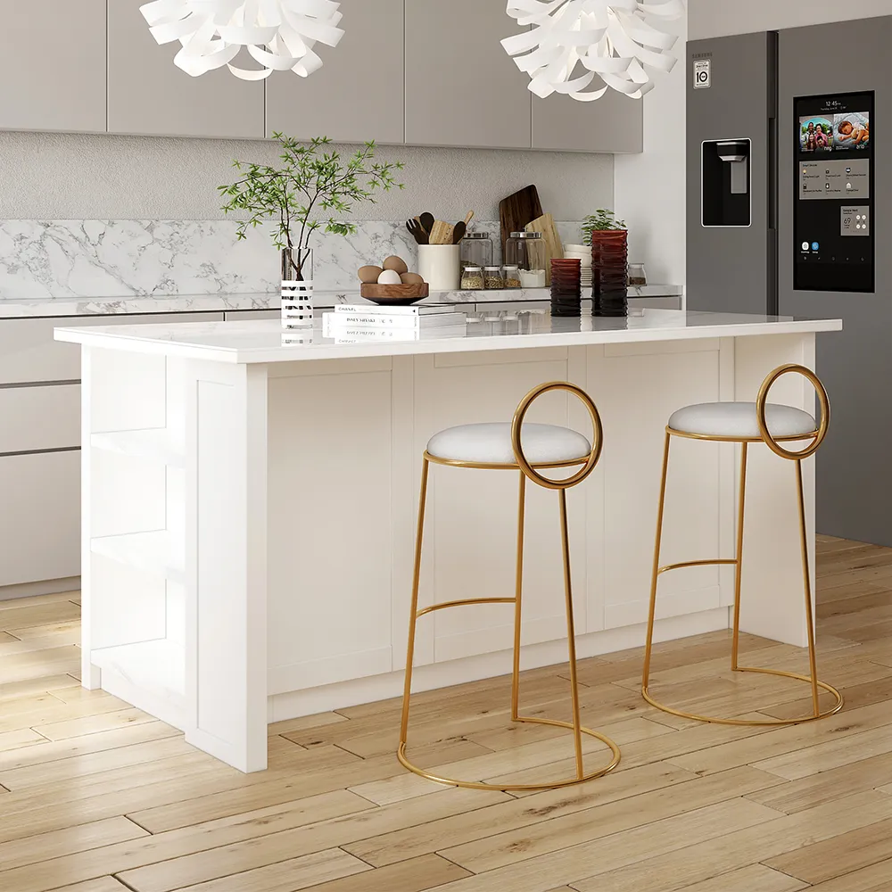 180 cm Kitchen Islands Sintered Stone White Modern with Storage Kitchen Cabinet