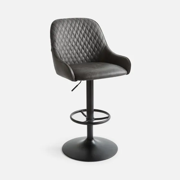 Hudson Height Adjustable Bar Stool, Faux Leather 6