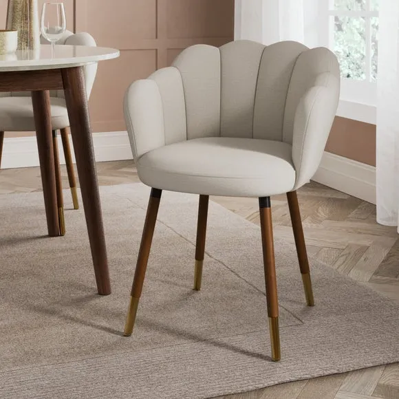 Vivian Dining Chair, Fabric with Dark Stain Legs