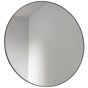 Abode Mayar Matt Black Round Bathroom Mirror - 600mm